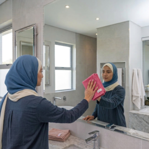فوطة الزجاج روز غامق Glass towel - Wild rose